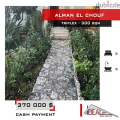 Villa Triplex with Land for sale in Alman el chouf 300 sqm ref#jj26087
