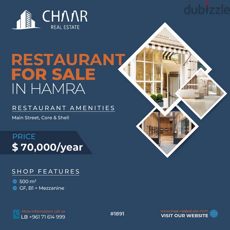 #R1891 - Vibrant Restaurant for Rent in Hamra Main Street 0