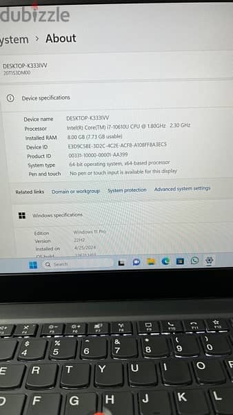 lenovo thinkpad T14s / i7.10th generation / 8gb ram / 256gb nvme 7