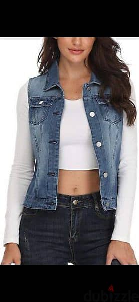 sleeveless denim jacket xs s m l