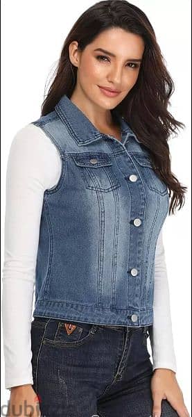 sleeveless denim jacket xs s m l 2