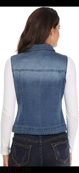 sleeveless denim jacket xs s m l 4