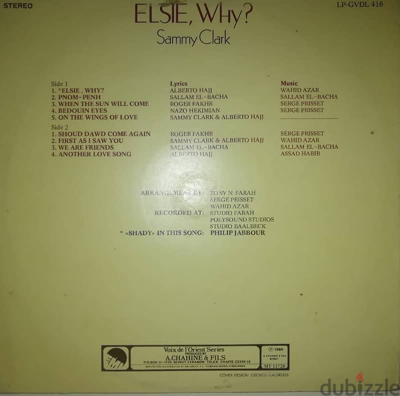 Elsie why ? Sammy Clark vinyl album 1