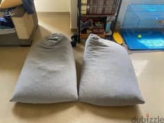 Two Grey Beanbags