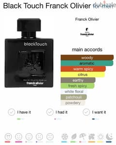 Frank Olivier Black Touch Perfume Eau de Toilette 100ml Made in France