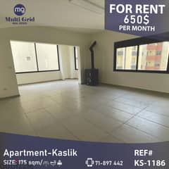 Apartment For Rent in Kaslik, KS-1186, شقّة للاجار في الكسليك