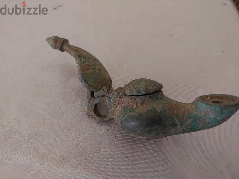 Ancient Eastern Roman Byzantine Bronze Oil Lamp from the 6th century 1