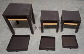3 pieces table brown  leather  20 $ beyrout ashrafiye  03723895