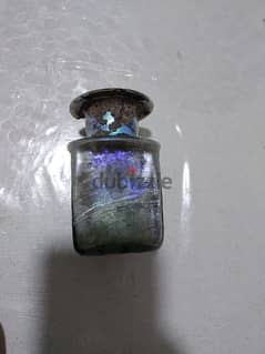 Ancient Roman Empire 3rd century deep cobalt  Blue glass Flask 15 cm