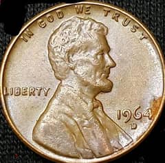 1964 D lincoln penny