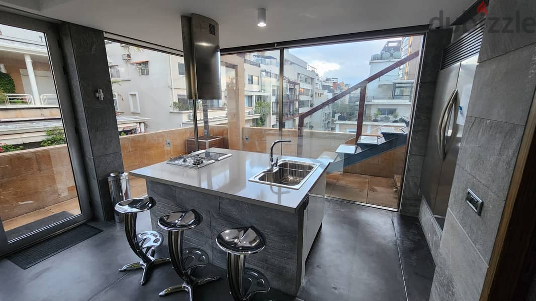 L15249- Penthouse With Amazing Patio for Rent In Achrafieh, Carré D'or 1