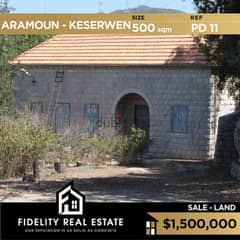 Land for sale in Aramoun Keserwan PD11
