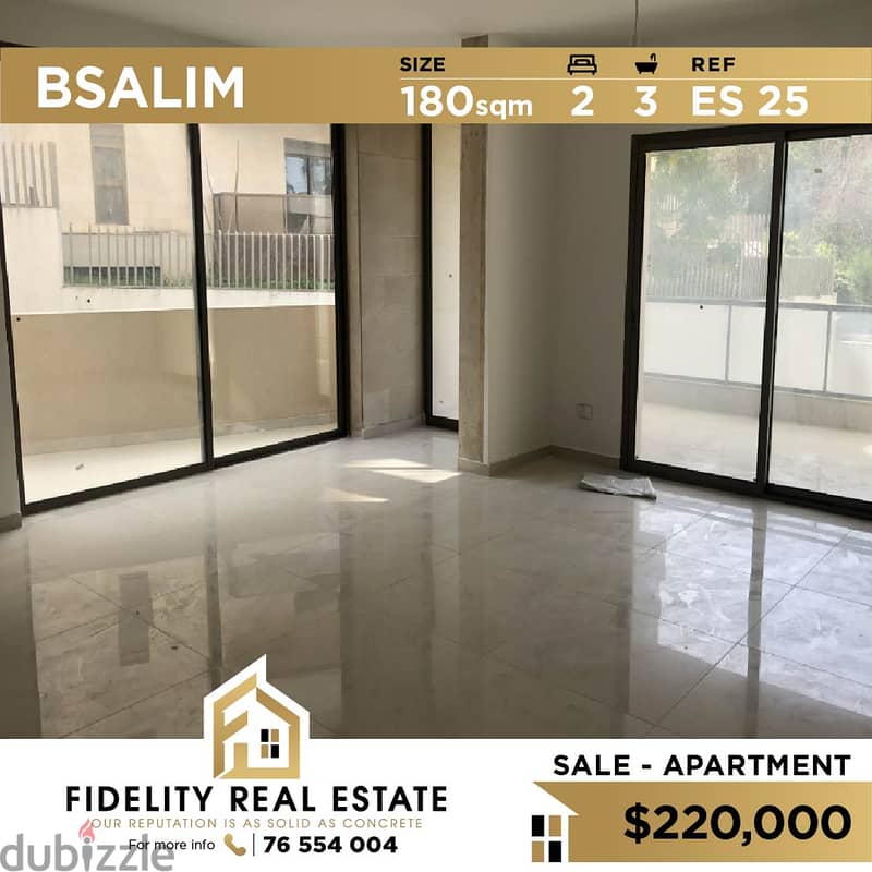 Apartment for sale in Bsalim ES25 0