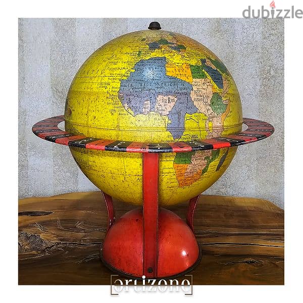 vintage globe made from tin 0