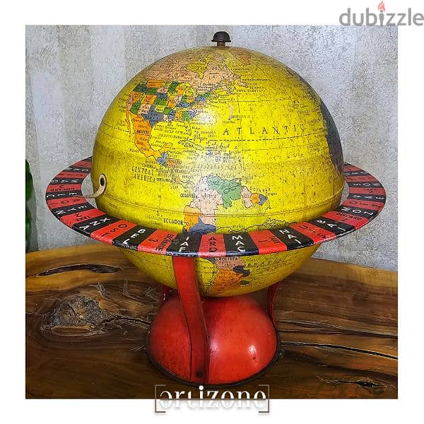 vintage globe made from tin 1