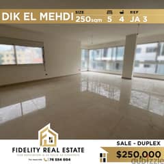 Duplex apartment for sale in Dik El Mehdi JA3
