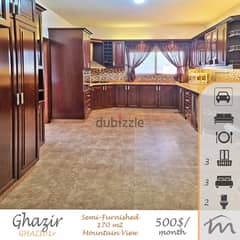 Ghazir | Semi-Furnished 170m² | 3 Bedrooms | 3 Balconies | View