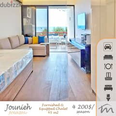 Jounieh | Fully Furnished/Equipped/Decorated Chalet | Open Sea View