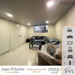 Jisr El Bacha | Renovated 140m² Office | 3 Rooms | Ground Floor