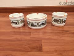 Set of 3 Italian ceramic ashtrays