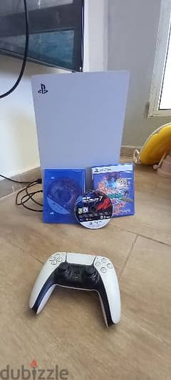 ps5 console with controller & 3 games