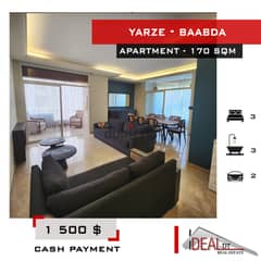Fully Furnished Apartment for rent in Baabda yarze 170 sqm ref#ms8245