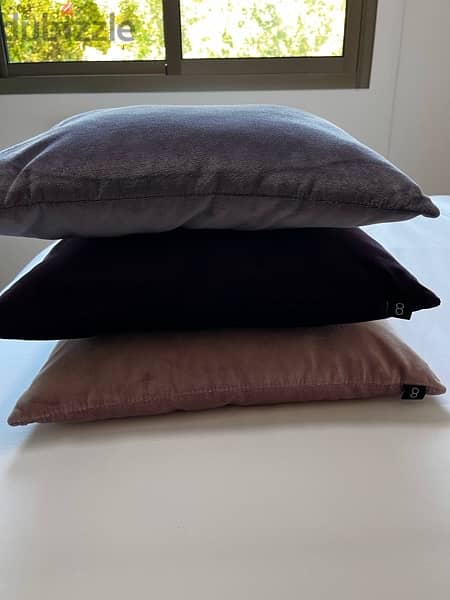 3 purple shades pillows 0