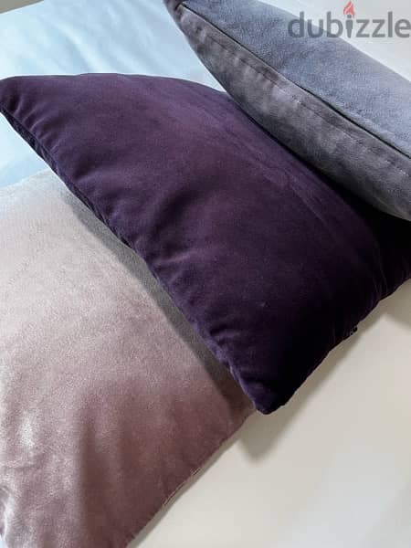 3 purple shades pillows 1