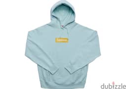 authentic supreme box logo blue hoodie