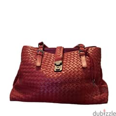 Bottega Veneta - 66618 burgundy Intrecciato Handbag (HB0002)