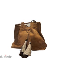 Loeffler Randall - Calf Hair Tassel Suede Drawstring Bag (HB0012)