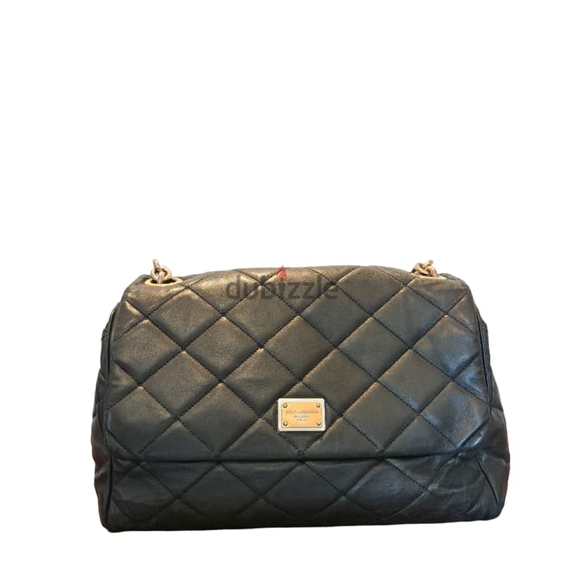 Dolce & Gabbana - Miss Kate Quilted Leather Shoulder Bag Black (HB0018 0