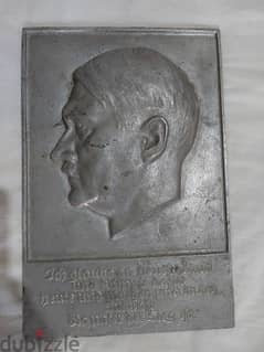 Adolf Hitler Portrait Metal World War Two era 32 cm x 21cm