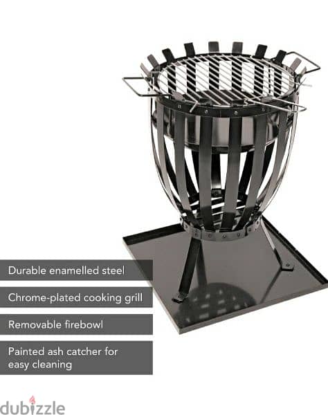 LANDMANN fire basket, made of steel, with base plate/3$ delivery 1