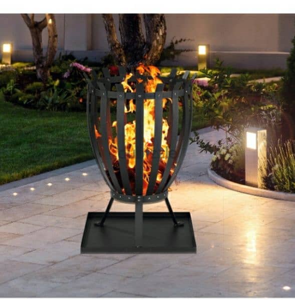 LANDMANN fire basket, made of steel, with base plate/3$ delivery 4