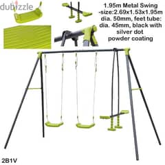 1.95m Metal Swing-2B1V in garden