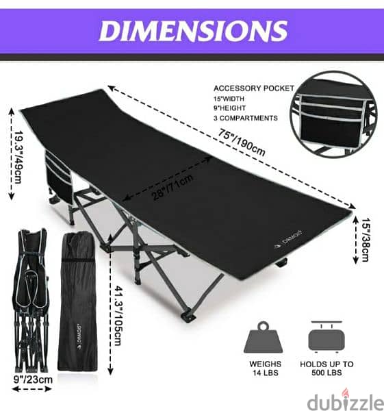 DrMois Camping cots, Portable Foldable Bed for Adults Kids(original) 1