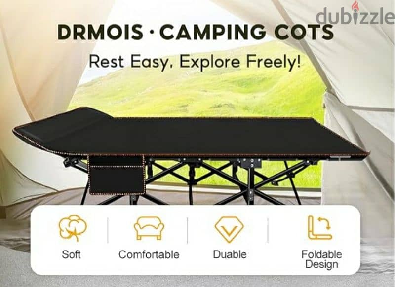 DrMois Camping cots, Portable Foldable Bed for Adults Kids(original) 6