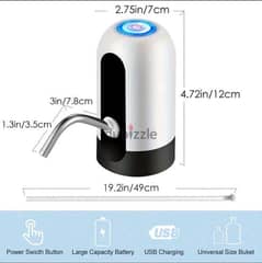 Electric Water Bottle Pump, USB Rechargeable, Automatic.