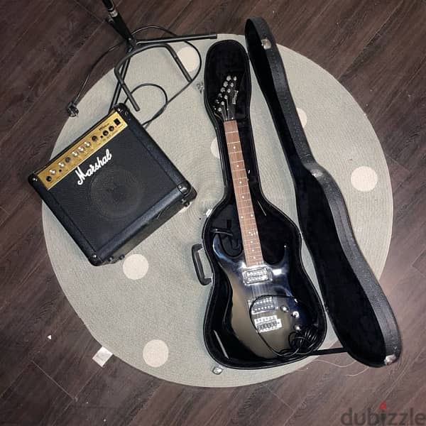 Electric Guitar + Stand + Case + Amplifier 0