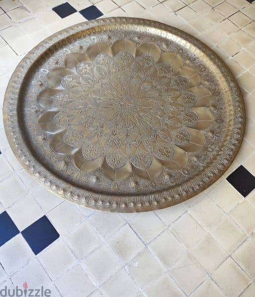 Beautifully tooled and etched Vintage brass tray. (Revised Price) 0