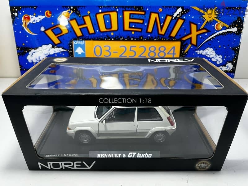 30% OFF!! 1/18 diecast Renault 5 GT TURBO Metallic Pearl by Norev NEW 14