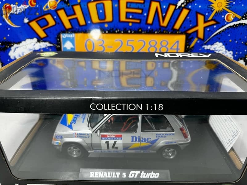 1/18 diecast Renault 5 GT TURBO Tour De Corse #14 by Norev 2