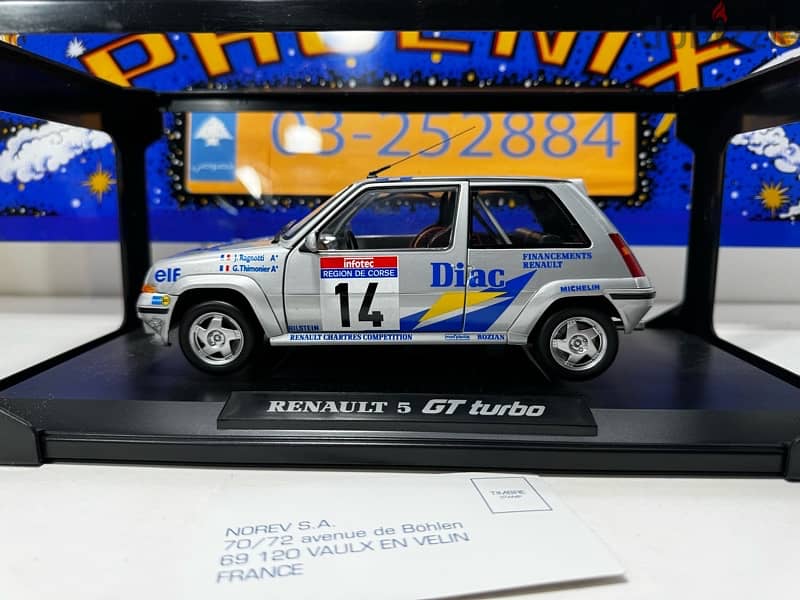 1/18 diecast Renault 5 GT TURBO Tour De Corse #14 by Norev 3