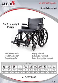 Wheelchair for overweight people wide seat كرسي متحرك للاوزان الزائدة