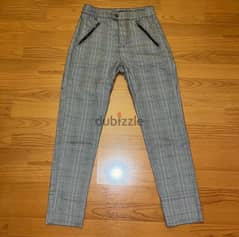 Bershka high-waist plaid pants