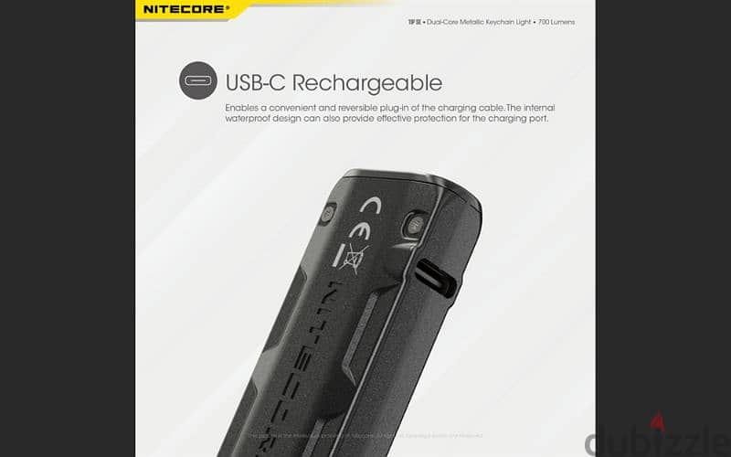 Nitecore TIP SE 700 Lumen USB-C Rechargeable Keychain Flashlight 15