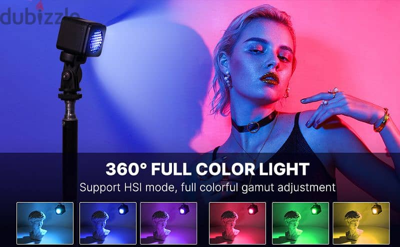 Ulanzi L2 COB RGB LED Video Light, 360° Full Color Portable Led Light 4