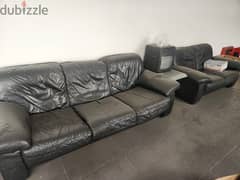 leather couch (3 seater + 2 seater)