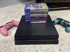 playstation 4 with 2 controllers